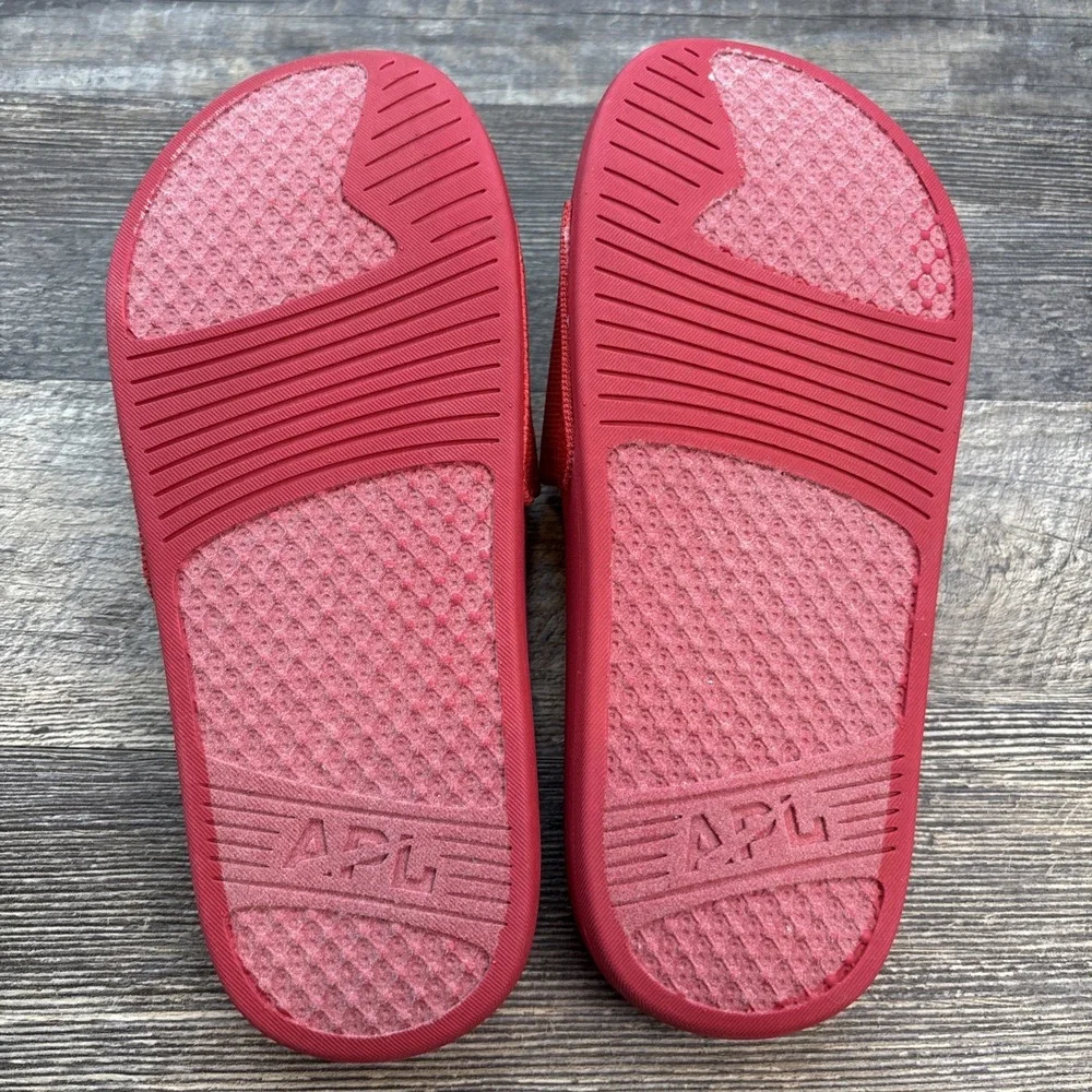APL Slides Women's 6 BL TechLoom Sandals Red/White NEW